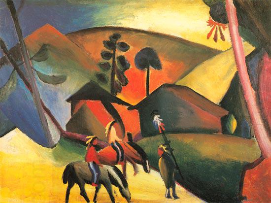 August Macke Indianer auf Pferden China oil painting art